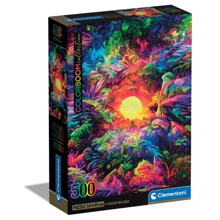 Clementoni Color Boom|Football|Psychedelic Jungle Sunrise - 500 pièces