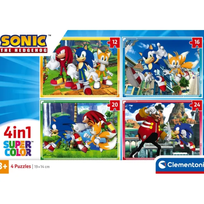 Clementoni Cartes|Autres Personnages|Sonic - 1x12 + 1x16 + 1x20 + 1x24 pièces