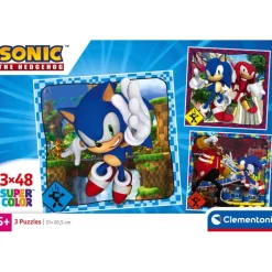 Clementoni Cartes|Autres Personnages|Sonic - 3x48 pièces