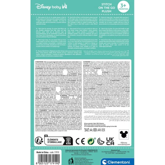 Clementoni Hochets|Stitch, ma peluche de voyage