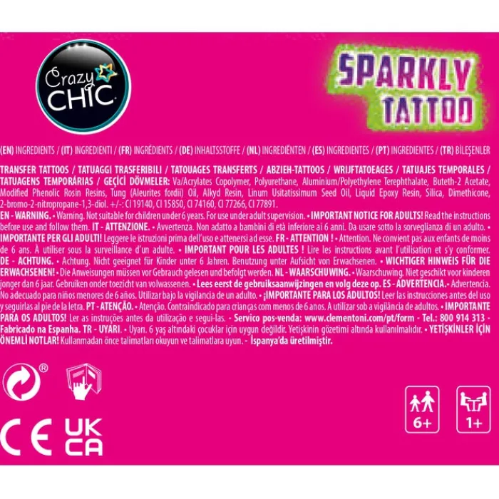 Clementoni Beauté Et Maquillage|Tattoo Sparkly
