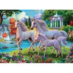Clementoni Cartes|Illustrations|Unicorns At The Waterfall - 180 pièces