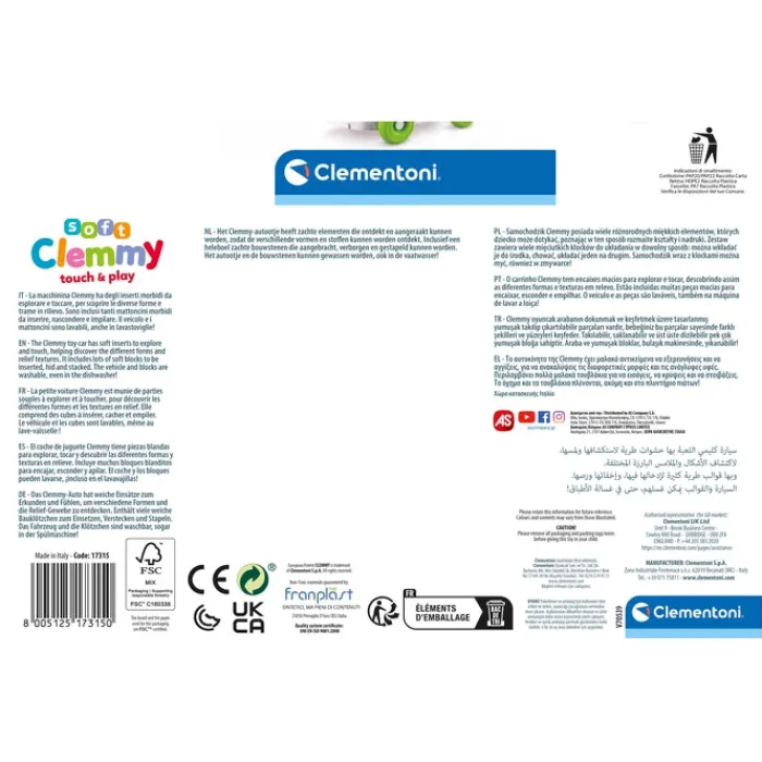 Clementoni Cubes Souples Clemmy|Voiture sensorielle Clemmy